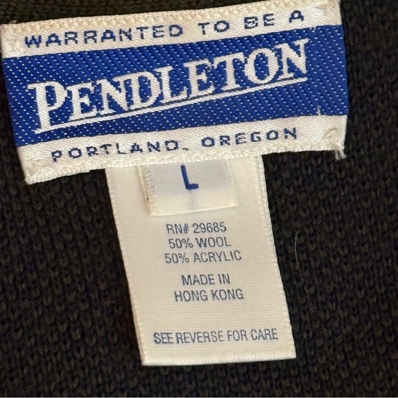 Pendleton green gold ribbon trim Wool blend button front vest ladies Large - Picture 7 of 8